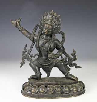 Large Antique Chinese Tibetan Bronze Statue Of Dancing Figure