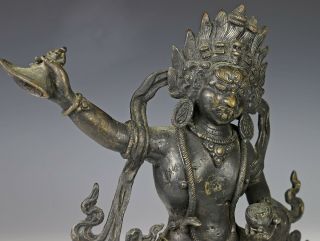 Large Antique Chinese Tibetan Bronze Statue of Dancing Figure 7
