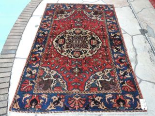 4x7ft.  Vintage Persian Bakhtiari Wool Rug