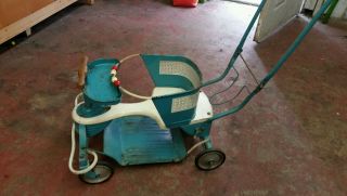 Vintage Mid Century Blue Taylor Tot Metal Toy Car - Walker - Stroller