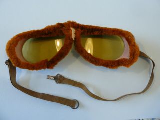 Vintage Antique French Aviator Pilot Flying Ace Goggles Europe Military WWI - WWII 4