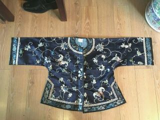Chinese19thc Embroidered Childs Butterfly Robe