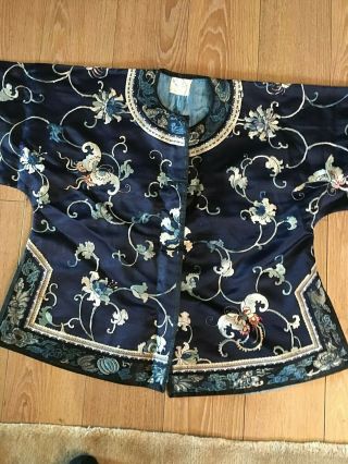 Chinese19thc Embroidered Childs Butterfly Robe 2