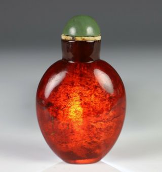 Antique Chinese Carved Amber Snuff Bottle - 18/19th Century