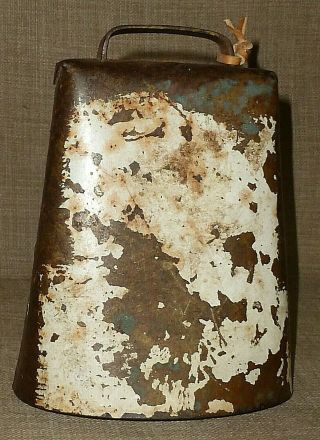 Antique Grimy,  Rusty W/ Peeling Paint Authentic Western Ranch Farm Brass Cowbell