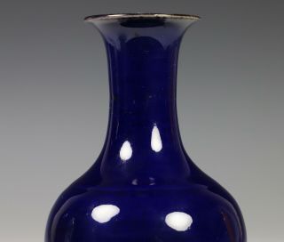 Antique Chinese Porcelain Aubergine Glazed Bottle Vase - 1700 ' s 5