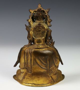 Antique Chinese Gilt Bronze Statue of Seated Buddha - Ming Dynasty 8