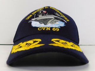USS DWIGHT D.  EISENHOWER CVN - 69 Crest Official USA Navy HAT Blue Cap I LIKE IKE 5