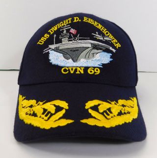 USS DWIGHT D.  EISENHOWER CVN - 69 Crest Official USA Navy HAT Blue Cap I LIKE IKE 6
