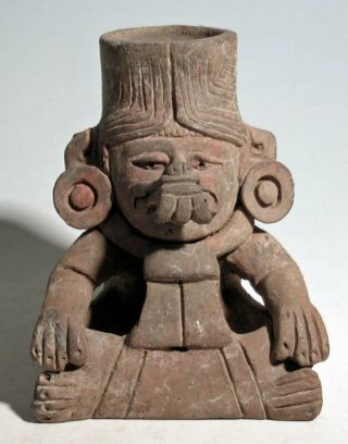 Precolumbian Zapotec Acompanero Funerary Urn God Of The Buccal Mask