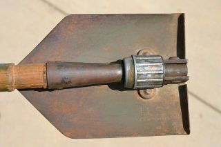 U.  S.  ARMY WWII 1944 FOLDING ENTRENCHING SHOVEL AND CANVAS BELT CARRIER US WW2 7
