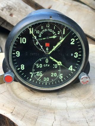 Soviet Airforce Panel Cockpit Clock Acs - 1 " B " / Achs - 1 " B " For Su/mig Jets 71276