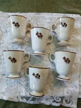 6 Antique Lily Of The Valley Ironstone Anthony Shaw Copper Tea Leaf Posset Cups
