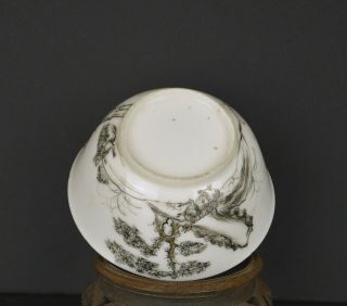 TOP QUALITY CHINESE 18th CENTURY GRISAILLE TEACUP WITH SHEPHERDESS 8