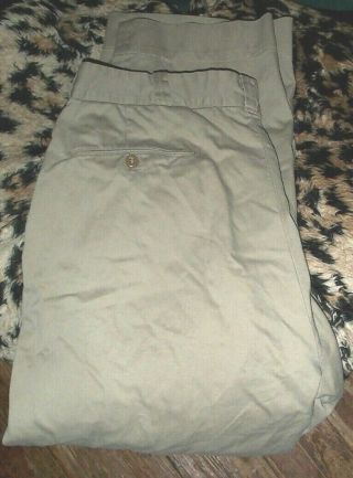 Vintage U.  S.  Military Khaki Chino Cotton Twill Slacks - 36,  30