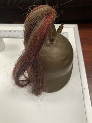 Very Old Unusual Hat Civil War Or Post Civil War? Horse Hair Tassel Brass 3