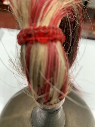 Very Old Unusual Hat Civil War Or Post Civil War? Horse Hair Tassel Brass 9