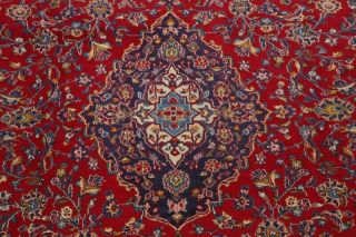 VINTAGE Traditional Floral RED & NAVY Persian Oriental Wool LARGE Area Rug 10x13 4