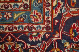 VINTAGE Traditional Floral RED & NAVY Persian Oriental Wool LARGE Area Rug 10x13 6
