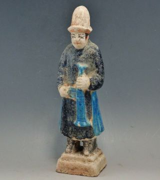 Chinese Ming Dynasty Terracotta Glazed Tomb Attendent Figure (482k)