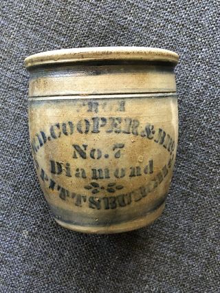 ANTIQUE No.  7 DIAMOND W.  D.  Cooper And Bros PITTSBURGH CROCK STONEWARE Pottery 2