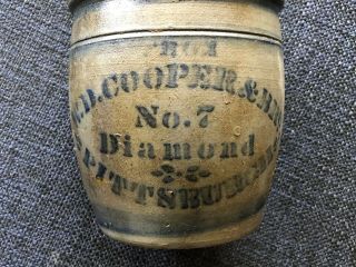 ANTIQUE No.  7 DIAMOND W.  D.  Cooper And Bros PITTSBURGH CROCK STONEWARE Pottery 8