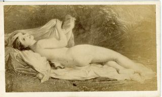 Civil War Era Risque Nude Lady Cdv.  Incredible Photo For The Period