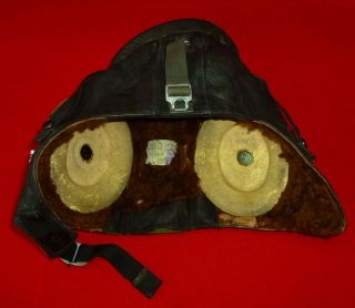 1982 Russian Soviet Air Force Pilot Real Leather Helmet Real Fur Lined Shz 78