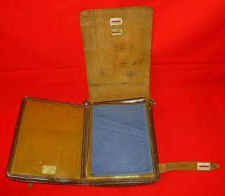 1953 Russian Soviet Army Officer Map Case Pouch Real Leather,  Strap Ussr Dated
