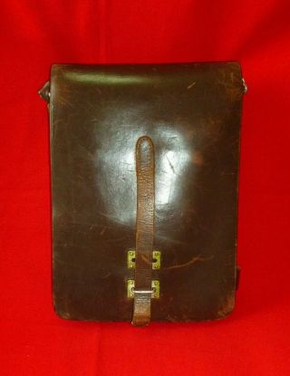 1953 Russian Soviet Army Officer Map Case Pouch Real Leather,  Strap USSR Dated 4