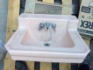 Vintage 1949 Pink Bathroom Sink 8