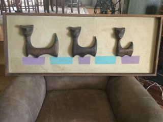 Witco Vintage Mid Century Modern 3d Cats Wall Art.