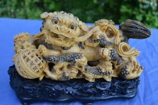 Asian Foo Dog Lion Dog Guardian Lion 9 In 1 Piece Puzzle Ball Fengshui