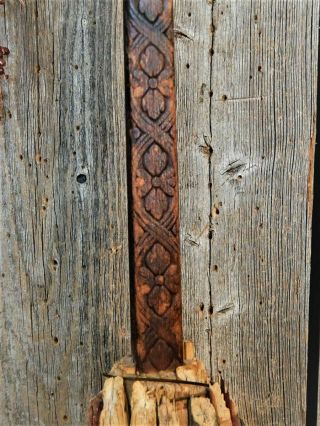 Antique Primitive Hearth Broom Witch Farmhouse Carved Handle 10