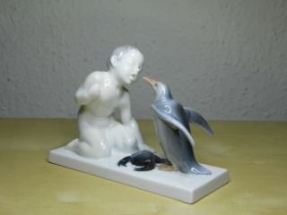 Rosenthal Art Nouveau porcelain Liebermann figure Boy with Penguin 2