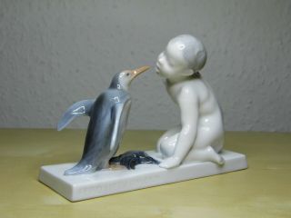 Rosenthal Art Nouveau porcelain Liebermann figure Boy with Penguin 4