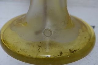 OLD ART DECO GLASS LAMP WITH ACID ETCHED FLOWER DESIGN VERY RARE 8