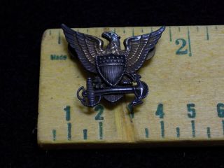 WWII US Coast Guard Officer ' s Sterling Silver Insignia - Blackington - Screw 5