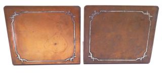 Vintage Arts & Crafts Heintz Art Metal Sterling on Bronze Bookends 7134 Pair Set 2