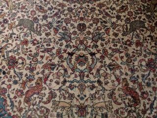 Antique WOODWARD GROSVENOR Persian Wool Rug 12x9ft ANIMALS HUNTING 6