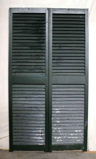 5 Pair Avail 34 " X61 Vintage Antique Solid Wood Wooden Window Shutter Louver Door