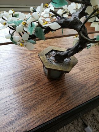 Vintage STUNNING,  Jade / Marble Chinese Cherry Blossom Tree 3