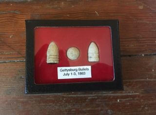 3 Gettysburg Civil War Bullets 58 69 52 Cal Display Relics Artifacts