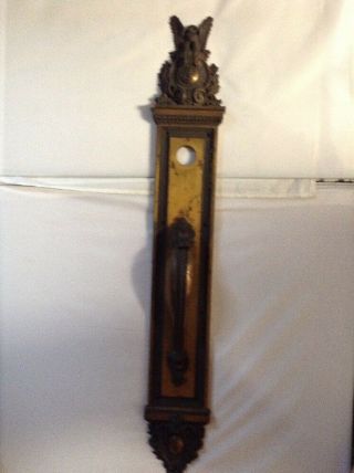 Monumental Antique Brass Eagle Door Latch Handle 30 1/2in.  Long