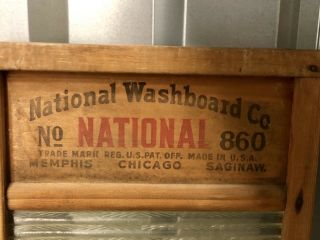 Vintage Antique National Washboard Company 860 Wood/Glass,  Top Notch Glass King 6