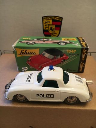 Rare Schuco Micro Racer 1047 Porsche 357 Polizei Police Wind - Up