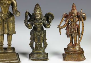 Great Group of 6 Antique Indian India Bronze Statues 3