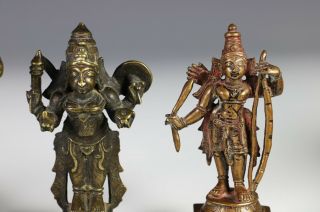 Great Group of 6 Antique Indian India Bronze Statues 4