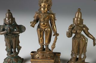 Great Group of 6 Antique Indian India Bronze Statues 5