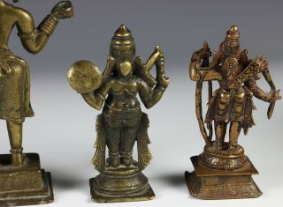 Great Group of 6 Antique Indian India Bronze Statues 9